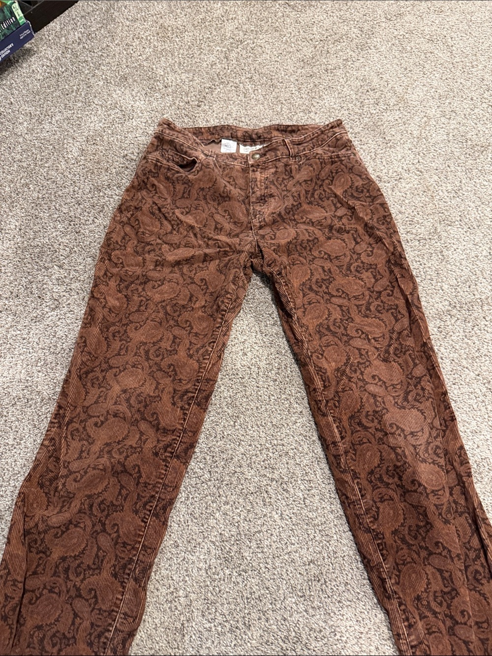 Jones New York Brown Paisley Straight-Leg Jeans